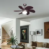 ETC Shop Deckenventilator 75 cm Zugschalter Braun