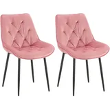 CLP 2er Set Esszimmerstuhl Wallace Samt rosa