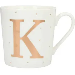 DEPESCHE Kaffeebecher Buchstabe K weiß/gold 0,3 l