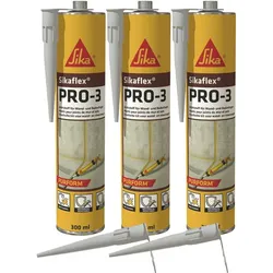 Sikaflex-PRO-3 witterungsfester Dichtstoff; Dichtmasse, 300ml, 3er Set + Spitzen