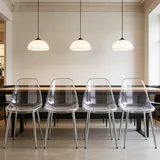 Clear Acrylic Pet Spoon Chairs (sleek Silver Legs) - 4-piece Set Modern Chic Dining Seats