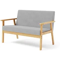 OUNUO Sofa 2 Sitzer Sofa Couch Loungesofa Modern und Skandinavisch, Hellgrau grau
