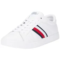 Tommy Hilfiger Herren Sneaker Icon Court Stripes Low Top, Weiß (White), 40