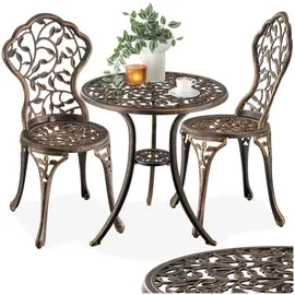 Tectake Bistroset 3-tlg. Schwarz/Grau