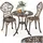 Tectake Bistroset 3-tlg. Schwarz/Grau