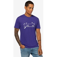 SUPER.NATURAL T-Shirt für Herren, Merino ALL ON BOARD Surf Motiv, atmungsaktiv blau XL