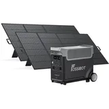 FOSSiBOT F3600 Pro 3840Wh LiFePO4 Tragbare Powerstation mit 2x420W Solarpanel, Solar Generator 3x230V AC Ausgang 3600W (7200W Peak), Stromspeicher, LED-Licht für Outdoor Camping, Wohnmobile, Reisen