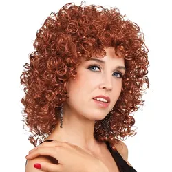 Locken Damen Perücke Braun - OS
