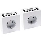 ETT 2er-Pack | Digitale Zeitschaltuhr für Innen McPower AZ-53 10 Schaltprogramme, 12/24 Std. Zyklus, schmales Design