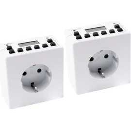 ETT 2er-Pack | Digitale Zeitschaltuhr für Innen McPower AZ-53 10 Schaltprogramme, 12/24 Std. Zyklus, schmales Design
