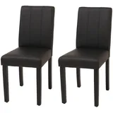 Mendler 2er-Set Esszimmerstuhl HWC-O65d, Küchenstuhl Polsterstuhl Lehnstuhl, Kunstleder - schwarz