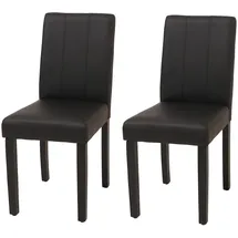 Mendler 2er-Set Esszimmerstuhl HWC-O65d, Küchenstuhl Polsterstuhl Lehnstuhl, Kunstleder - schwarz
