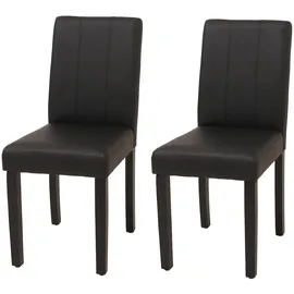 Mendler 2er-Set Esszimmerstuhl HWC-O65d, Küchenstuhl Polsterstuhl Lehnstuhl, Kunstleder - schwarz