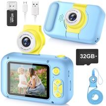 arnssien Kinderkamera für 3 4 5 6 7 8 9 10 11 12 Jahre alte Mädchen/Jungen, Kinder Kamera mit 180°Flip-Objektiv&2.4in IPS-Bildschirm, Geburtstagsfest-Geschenk-Spielzeug für Mädchen/Jungen,32 GB,X101