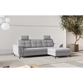 sit&more Ecksofa SIT & MORE "Zora", grau (hellgrau), B:262cm H:92cm T:164cm, 95% Polyester 5% Polyamid, Sofas, Ecksofa, wahlweise mit Bettfunktion und Bettkasten