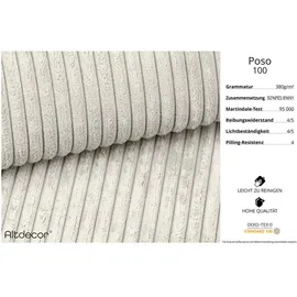 altdecor Ecksofa Cord 4-Sitzer Creme