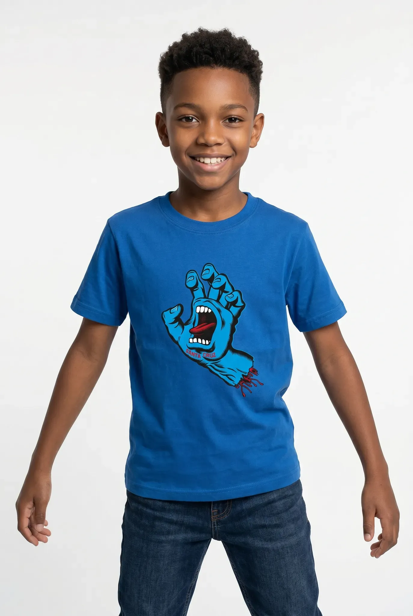 T-Shirt SANTA CRUZ, Mädchen, Gr. 122/128, blau (ultramarine), Obermaterial: 100% Baumwolle, Shirts T-Shirt, aus Baumwolle, leichtes Material, für den Alltag