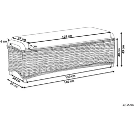 Beliani Gartenbank 140 x 49 x 47 cm Weiß