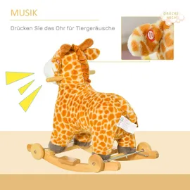 Homcom Schaukeltier Babyschaukel Giraffen-Design Geld - Gelb