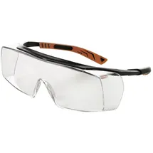 Univet 5X7 5X7-01-00 Überbrille mit Antibeschlag-Schutz, inkl. UV-Schutz Schwarz, Orange EN 166 DIN 166