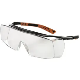 Univet 5X7 5X7-01-00 Überbrille mit Antibeschlag-Schutz, inkl. UV-Schutz Schwarz, Orange EN 166 DIN 166