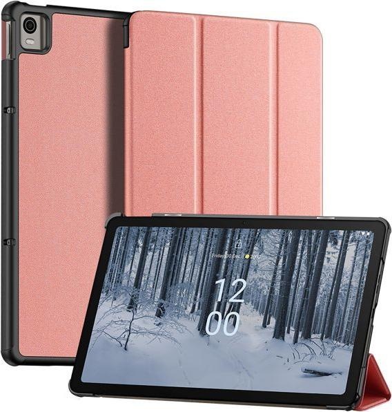 Dux Ducis Domo Series Leder Bookcover Hülle (Nokia T21), Tablet Hülle, Pink