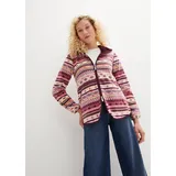 bonprix Kapuzen-Fleecejacke mit Norweger-Muster Weiß S