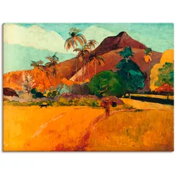 Leinwandbild ARTLAND "Tahitische Landschaft, 1891", braun (farbe bild(er): braun), B:80cm H:60cm T:1,8cm, Canvas, Leinwand, Bilder, auf Keilrahmen gespannt