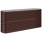 furnicato Hochbeet Pulverbeschichteter Stahl 152x40x68 cm Braun