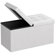 Songmics Sitzbank mit Klappdeckel 76 cm Weiß