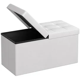 Songmics Sitzbank mit Klappdeckel 76 cm Weiß