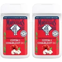 Le Petit Marseillais Douche Crème Extra Doux Lait de Coton et Coquelicot, 2 x 250 ml Gel(S) 2x250 pc(s)