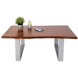 Sam Couchtisch Braun, Grau, Holz, Echtholz,Akazie, Rechteckig,Rechteckig, U-Form, 110x43x75 cm Wohnzimmer, Wohnzimmertische, Couchtische