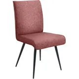 K+W Komfort & Wohnen 4-Fußstuhl Giacomo I (1 St), 4- Fußstuhl mit umlaufenden 4mm Keder am Rücken und Sitz, Metallfüße rosa