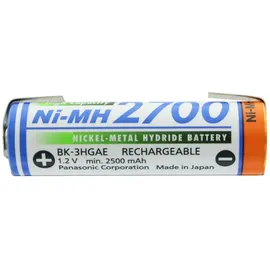 AccuCell Panasonic Mignon AA NiMH Akku HR-3U 2700mAh mit Lötfahne in U-Form