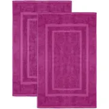 NatureMark 2er Pack Badvorleger Badematte | Premium Qualität | 100% Baumwolle | 50 x 80 cm | Duschvorleger Duschmatte Doppelpack | Farbe: Pink