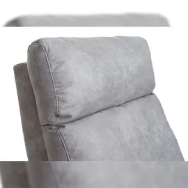 Mendler HWC-A54 Premium, Relaxsessel Schaukelstuhl Wippfunktion, drehbar ~ Stoff/Textil hellgrau
