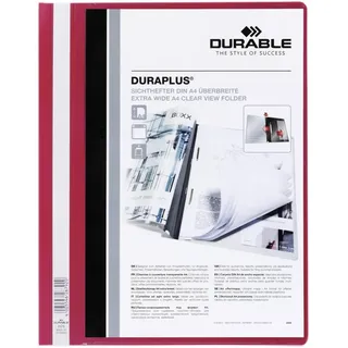 Durable 25 DURABLE Präsentationshefter DURAPLUS rot DIN A4 überbreit