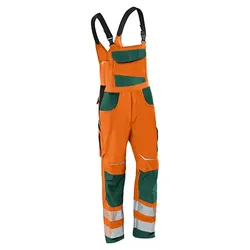 Warnschutz Latzhose "REFLECTIQ" - 30 - orange/moosgrün