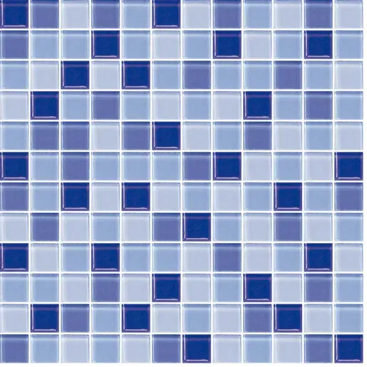 Premium Mosaic Glasmosaik blau 30x30 cm glanz MOS25MIX5