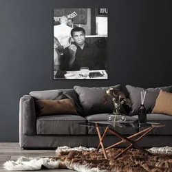 queence Acrylglasbild »Muhammad Ali«, Schwarz-Weiß-Mann-Stars, Fine Art-Print in Galeriequalität queence Farbe Bild(er): grau