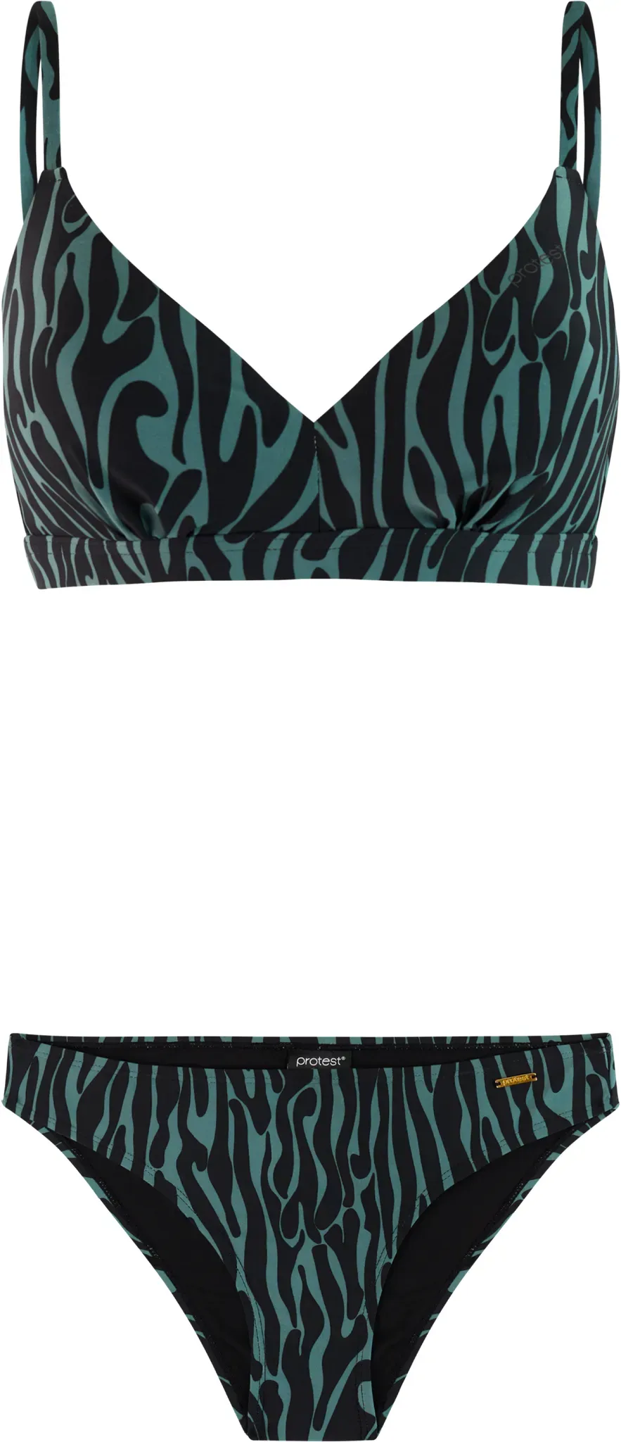Protest PRTErrori Zebra-Bikini-Set mit Bügel Damen BCD-Cup schwarz/grün - 40C