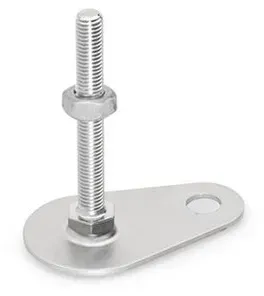 Stellfüße, Edelstahl, mit Befestigungslasche, Tropfenform (43-50-M10-80-D0-SK)