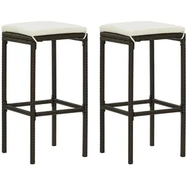 vidaXL Barhocker mit Kissen 2 Stk.  Braun