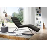 W.Schillig Relaxliege daily dreams Leder/Polyester 75 x 91 x 170 cm grau mit Kissen