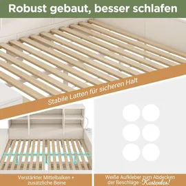 stilvora Stauraumbett 140x200 cm mit Schubladen und Stauraum, Tagesbett mit Doppeltüren aus Holz und USB/USB-C Anschlüssen, Jugendbett platzspare... - Weiß