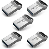 【GIGASTONE】 Z90 USB 3.2 Gen1 Flash-Laufwerk, 32 GB, Mini-Fit, wasserdicht, kompakter Stift, zuverlässige Leistung, USB-Stick, USB 2.0/3.0/3.1 Schnittstelle, kompatibel mit 5 Stück