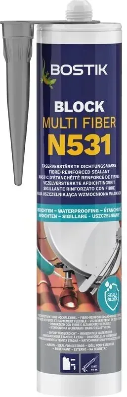 Bostik Block N531 Multi Fiber Faserverstärkte Dichtungsmasse 310ml Kartusche