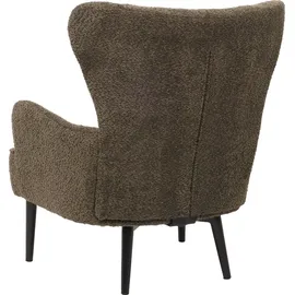 Mendler Lounge-Sessel HWC-K37 Chenille 75 x 80 x 75 cm grün-braun mit Kissen