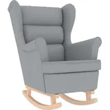 Schaukelsessel Hellgrau 74x90x102 cm Stoff - Grau/Hellgrau